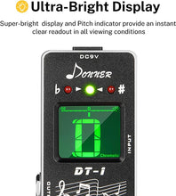 Load image into Gallery viewer, Donner Tuner Pedal, Dt-1 Chromatic Guitar Tuner Pedal with Pitch Indicator for Electric Guitar and Bass True Bypass
