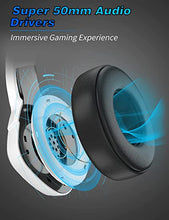 Load image into Gallery viewer, ZIUMIER Z66 White Gaming Headset with Microphone, Wired Over-Ear Headphone for PC PS4 PS5 Xbox One Controller, RGB LED Light, Bass Surround Sound