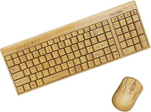 Load image into Gallery viewer, Wireless Bamboo Bluetooth Keyboard and Mouse – Natural, Handmade, Eco-Friendly Mouse and Keyboard – 2 Keypads Compact Cordless Keyboard and 3-Button Mouse with Scroll Wheel Plus Wood Pen by Trio Gato