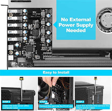 Load image into Gallery viewer, PCI-E to USB 3.0 7-Port(2X USB-C - 5X USB-A ) Expansion Card ,PCI Express USB Add in Card , Internal USB3 Hub Converter for Desktop PC Host Card Support Windows 10/8/7/XP and MAC OS 10.8.2 Above