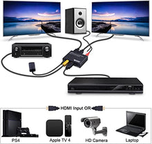 Load image into Gallery viewer, Tendak 1X2 4K HDMI Splitter with HDMI Audio Extractor + Optical and R/L Audio Output Powered Splitter 1 in 2 Out Signal Distributor Support 3D for PS4 Xbox One DVD Blu-ray Player HD TV Projector
