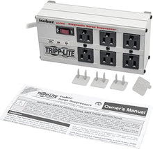 Load image into Gallery viewer, Tripp Lite ISOBAR6Ultra Isobar 6 Outlet Surge Protector Power Strip, 6ft Cord, Right-Angle Plug, Metal, Lifetime Limited Warranty & $50,000 Insurance White