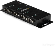 Load image into Gallery viewer, StarTech.com 4 Port USB to Serial RS232 Adapter - Wall Mount - Din Rail - COM Port Retention - FTDI USB to DB9 RS232 Hub (ICUSB2324I),Black