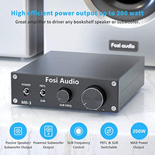 Load image into Gallery viewer, Fosi Audio M03 Subwoofer Amplifier 200 Watt Mini Mono Audio Amp Full-Frequency and Sub Bass Switchable Amplifier One Channel Home Theater Single Power Subwoofer Amp