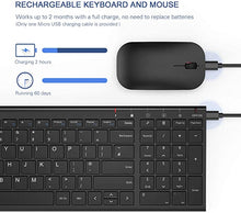 Load image into Gallery viewer, Seenda Ultra Slim Low Profile Wireless Keyboard and Mouse Combo with Number Pad for Windows Devices, Black