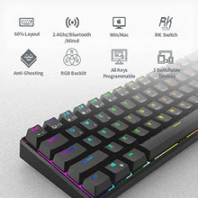Load image into Gallery viewer, RK ROYAL KLUDGE RK61 2.4Ghz Wireless/Bluetooth/Wired 60% Mechanical Keyboard, 61 Keys RGB Hot Swappable Red Switch Gaming Keyboard with Software for Win/Mac