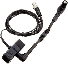 Load image into Gallery viewer, Shure WB98H/C Cardioid TQG Clip-on Gooseneck Microphone, Clamps onto Bell of Wind Instrument or Rim of Percussion Instruments - Black (Wireless Bodypack Transmitter Sold Separately)