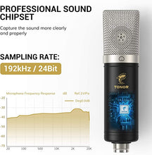 Load image into Gallery viewer, Condenser Microphone 192kHz/24Bit, TONOR USB Cardioid Computer Mic Kit with Upgraded Boom Arm/Spider Shock Mount for Recording, Streaming, Gaming, Podcasting, Voice Over, YouTube, TC-2030