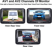 Load image into Gallery viewer, Backup Camera for Car HD 1080P with Monitor Kit License Plate Hitch Rear View Camera for Cars Trucks SUVs Campers Two Video Channels Support 2nd Camera for Baby Car Mirror Camera - Rohent R1