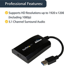 Load image into Gallery viewer, StarTech.com USB 3.0 to HDMI Adapter - DisplayLink Certified - 1080p (1920x1200) - USB Type-A to HDMI Display Adapter Converter for Monitor - External Video & Graphics Card - Windows/Mac (USB32HDPRO)