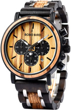 Load image into Gallery viewer, BOBO BIRD Mens Wooden Watches Luxury Lightweight Wood Watch Multi-Functional Display Men's Timepieces