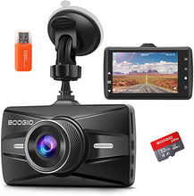 Load image into Gallery viewer, Dash Cam Front with 32G SD Card, BOOGIIO 1080P FHD Car Driving Recorder 3'' IPS Screen 170°Wide Angle Dashboard Camera Aluminum Alloy Case, WDR G-Sensor Parking Monitor Loop Recording Motion Detection