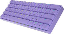 Load image into Gallery viewer, HK GAMING GK61 Mechanical Gaming Keyboard - 61 Keys Multi Color RGB Illuminated LED Backlit Wired Programmable for PC/Mac Gamer (Gateron Optical Brown, Lavender)