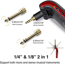 Load image into Gallery viewer, LEKATO Wireless Guitar System 2.4GHz Guitar Wireless Transmitter Receiver with 6 Channels, Stereo and Mono 1/4” & 1/8” 2 in 1 Plugs Built-in Rechargeable Lithium Battery for Audio Electric Guitar Bass