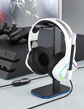 Load image into Gallery viewer, ZIUMIER Z66 White Gaming Headset with Microphone, Wired Over-Ear Headphone for PC PS4 PS5 Xbox One Controller, RGB LED Light, Bass Surround Sound