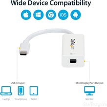 Load image into Gallery viewer, StarTech.com USB-C to Mini DisplayPort Adapter - 4K 60Hz - White - USB 3.1 Type-C to Mini DP Adapter (CDP2MDP) , Black