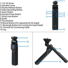 Load image into Gallery viewer, JJC Wired Remote Shooting Grip Mini Tripod for Sony ZV-1 RX100 Mark II III IV V VA VI VII A6500 A6400 A6300 A6100 A6000 A5100 HDR-CX405 CX440 CX675 FDR-AX53 AX43 AX33 AX100 & More Sony Camera Handycam