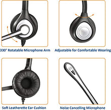 Load image into Gallery viewer, Wantek Corded Telephone Headset Dual w/Noise Canceling Mic Compatible with Avaya Aastra Allworx Adtran Alcatel Lucent AltiGen Digium Gigaset InterTel Mitel Plantronics Landline Deskphones(F602S1)