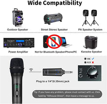 Load image into Gallery viewer, KITHOUSE K380A Wireless Microphone Karaoke Microphone Wireless Mic Dual with Rechargeable Bluetooth Receiver System Set - UHF Handheld Cordless Microphone for Singing Speech Church(Elegant Black)