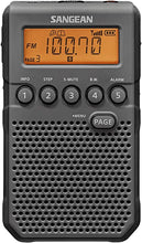 Load image into Gallery viewer, Sangean DT-800BK AM / FM / NOAA Weather Alert Rechargeable Pocket Radio (Black/Gray)