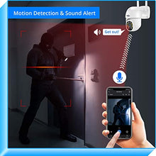 Load image into Gallery viewer, ?2k,Auto Tracking? Pan/Tilt/Zoom Wireless Security Camera Outdoor,Floodlights,3 Megapixels,2.4G WiFi Camera,Light Alarm,Color Night Vision,PC&Mobile Remote 360° Viewing,Two-Way Audio Security Camerea