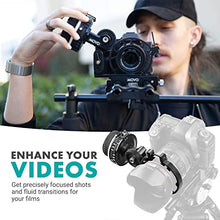 Load image into Gallery viewer, Movo F2X Precision Follow Focus System with Hard Stops and 65mm, 75mm, 85mm Adjustable Gear Rings