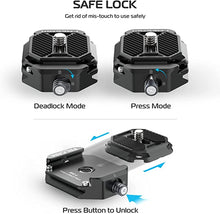 Load image into Gallery viewer, VIJIM FALCAM F38 Quick Release Plate,38mm Universal Camera Mounting Adapter w 1/4in-3/8in Screw Thread,Aluminum Quick Release System QR Plate,Fits for Sony Canon Tripod Monopod DSLR Stabilizer Slider