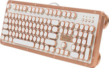 Load image into Gallery viewer, Azio Retro Classic USB (Posh) - Wireless/USB Wired Leather Vintage Backlit Mechanical Keyboard for PC/Mac (MK-RETRO-L-02-US)