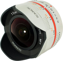 Load image into Gallery viewer, Rokinon FE75MFT-S 7.5mm F3.5 UMC Fisheye Lens for Micro Four Thirds (Olympus PEN and Panasonic),Silver
