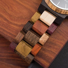 Load image into Gallery viewer, Men Wooden Watches Colorful Bamboo Watches Week & Date Display Quartz Couples Watches Handmade Casual Multifunction Wood Wristwatch for Men