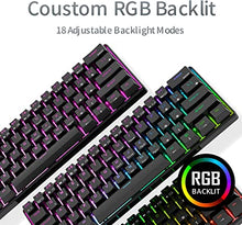 Load image into Gallery viewer, RK ROYAL KLUDGE RK61 2.4Ghz Wireless/Bluetooth/Wired 60% Mechanical Keyboard, 61 Keys RGB Hot Swappable Red Switch Gaming Keyboard with Software for Win/Mac