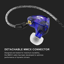 Load image into Gallery viewer, BASN Bsinger PRO in-Ear Monitors Hybrid Dynamic Dual Drivers Two Detachable MMCX Cables Musicians in-Ear Earbuds Headphones (Blue)