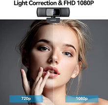 Load image into Gallery viewer, Autofocus 1080P Webcam with Privacy Cover, AUSDOM AF640 Full HD Business Web Camera with Dual Noise Reduction Microphones, 90° Wide-Angle View for Desktop/Laptop/Mac, Work with Skype/Twitch/Lync/WebEx