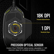 Load image into Gallery viewer, Corsair Nightsword RGB - Comfort Performance Tunable FPS/MOBA Optical Ergonomic Gaming Mouse with Backlit RGB LED, 18000 DPI, Black