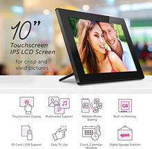 Load image into Gallery viewer, Aluratek (AWDMPF110F) 10" Hi-Res WIFI Digital Photo Frame w/ Touchscreen IPS LCD Display & 8GB Memory (1024 x 600 Resolution), Photo/Music/Video Support, Wall Mountable