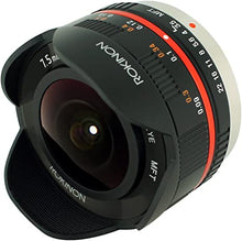 Load image into Gallery viewer, Rokinon FE75MFT-B 7.5mm F3.5 UMC Fisheye Lens for Micro Four Thirds (Olympus PEN and Panasonic), Black