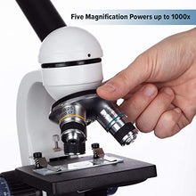 Load image into Gallery viewer, AmScope M150C-I 40X-1000X All-Metal Optical Glass Lenses Cordless LED Student Biological Compound Microscope