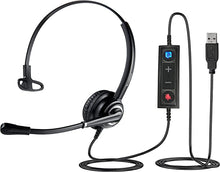 Load image into Gallery viewer, VoicePro 10 Professional Home Office and Call Center USB Headset with Noise Canceling Microphone, HD Speakers and in Line Call Controls with Mute, Compatible with All UC Voice Platforms.