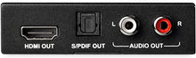 Load image into Gallery viewer, StarTech.com HDMI Audio Extractor - 4K 60Hz - HDMI Audio De-embedder - HDR - Toslink Optical Audio - Dual RCA Audio - HDMI Audio (HD202A)
