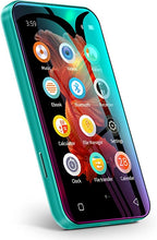 Load image into Gallery viewer, TIMMKOO MP3 Player with Bluetooth, 4.0" Full Touchscreen Mp4 Mp3 Player with Speaker, Portable HiFi Sound Mp3 Music Player with Bluetooth, Voice Recorder, E-Book, Supports up to 512GB TF Card (Green)