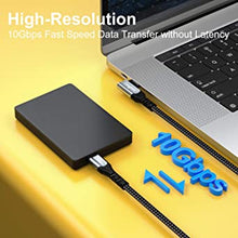 Load image into Gallery viewer, USB C to USB C 3.1 Gen 2 Cable 6ft 90-Degree Fasgear Type C 100W Cord 4K@60Hz Video Output 5A Power Delivery Charging Wire Compatible for MacBook,iPad Pro,Pixelbook,Oculus Link,T5 LaCie SSD (Black)