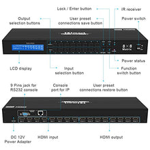 Load image into Gallery viewer, TESmart HDMI Matrix 4x4 Latest Updated 4k 30Hz Powered 4 in 4 Out HDMI Switch (8X8 A30-Basic Version + LAN Ports)