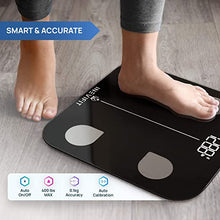 Load image into Gallery viewer, INEVIFIT Smart Body Fat Scale, Highly Accurate Bluetooth Digital Bathroom Body Composition Analyzer, Measures Weight, Body Fat, Water, Muscle, Visceral Fat & Bone Mass for Unlimited Users (Black)