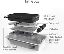 Load image into Gallery viewer, HP Sprocket Portable 2x3" Instant Photo Printer (Noir) Print Pictures on Zink Sticky-Backed Paper from your iOS & Android Device.