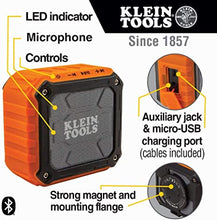 Load image into Gallery viewer, Klein Tools AEPJS1 Bluetooth Speaker, Wireless Portable Jobsite Speaker Plays Audio and Answers Calls Hands Free, IPX5, Worksite Ready