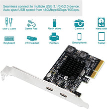 Load image into Gallery viewer, FebSmart 2X 10Gbps Max Speed USB-C Ports PCIE USB 3.1 Gen 2 Expansion Card for Windows, MAC OS and Linux Systems-Build in FebSmart Self-Powered Technology, No Need Additional Power Supply (FS-C2-Pro)