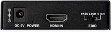 Load image into Gallery viewer, StarTech.com HDMI Audio Extractor - 4K 60Hz - HDMI Audio De-embedder - HDR - Toslink Optical Audio - Dual RCA Audio - HDMI Audio (HD202A)