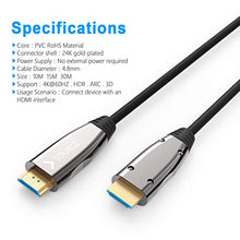 Load image into Gallery viewer, Fiber Optic HDMI Cable 50ft,DELONG Long HDMI Cord Support 4K 60Hz UHD/HDR/HDTV/3D IMAX/Dolby Vision,Compatible with AV Receiver,4K Projector, UHD TV,PS4 Pro,Xbox etc.(100ft/50ft/30ft Optional) 15m