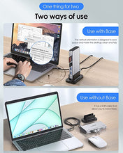 Load image into Gallery viewer, LENTION USB C Docking Station with 100W PD, 4K HDMI, VGA, Gigabit Ethernet, Card Reader, USB 3.0, Aux Adapter for MacBook Pro, New Mac Air/Surface, More, Stable Driver Certified (CB-D55, Silver)
