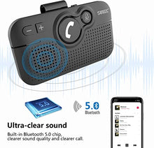 Load image into Gallery viewer, SUNITEC Hands Free Bluetooth for Cell Phone Car Kit - Wireless Bluetooth 5.0 Car Speaker AUTO Power ON Support Siri Google Assistant Voice Guidance Receiver for Car Handsfree Speakerphone - BC980